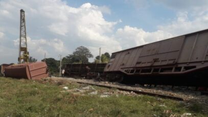 Tren descarrilado en Las Tunas