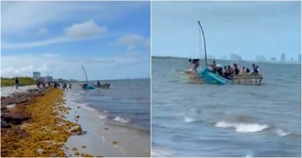 Balseros cubanos que tocan tierra en Key Biscaine se hace viral